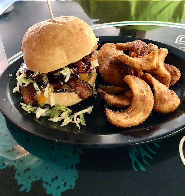 A bacon cheeseburger with fries for lunch before the Norfolk Botanical Gardens