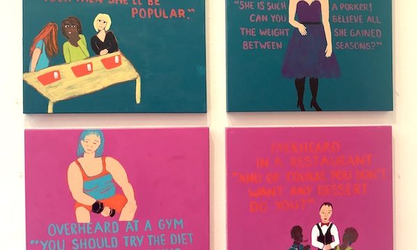 Four square colorful pieced of art at The Torpedo Factory Alexandria Virginia