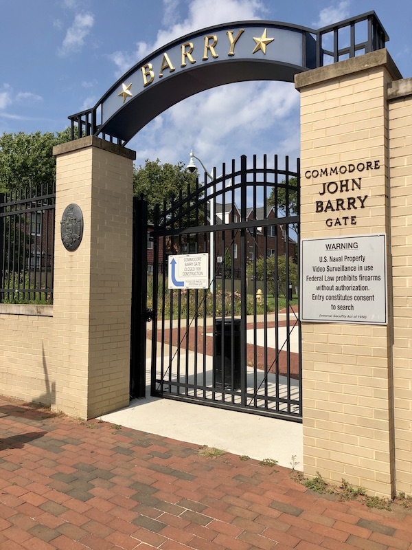 Tan columns with an iron entry gate in Washington DC and Annapolis Maryland