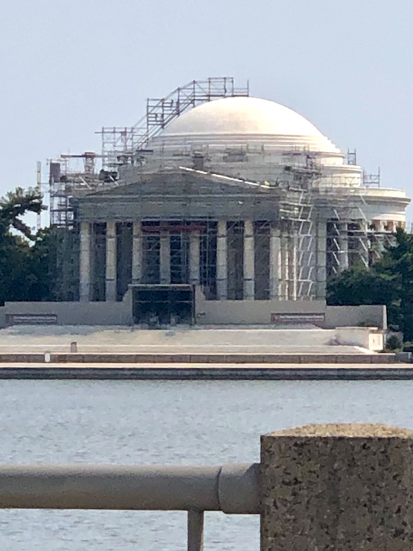 a view of a domed round structure with scaffolding in Washington DC and Annapolis Maryland