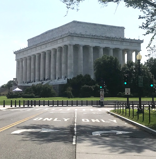 A large white rectangular stucture with columns in Washington DC and Annapolis Maryland