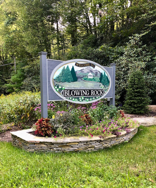 An entry wall to the town of Blowing Rock near Boone North Carolina