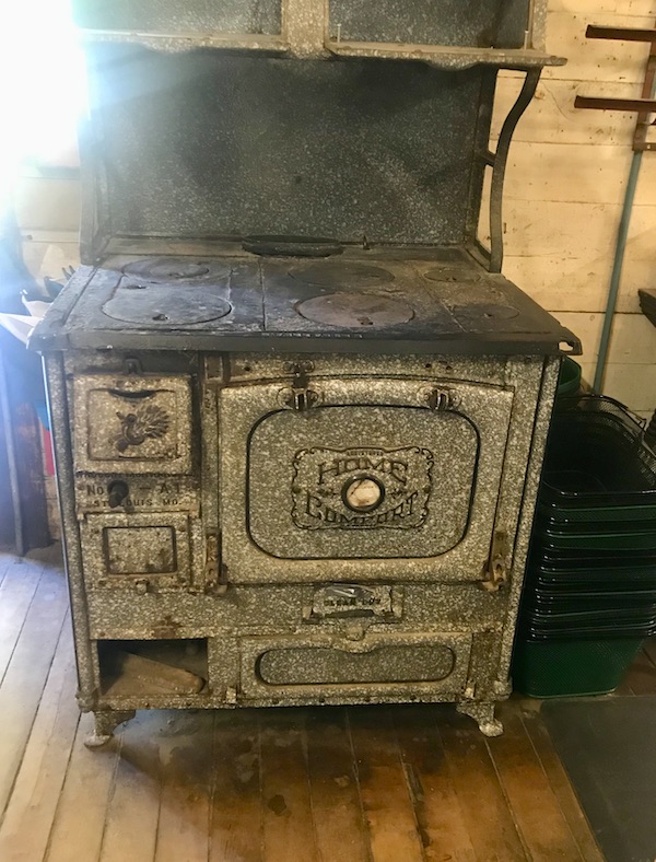 A very old wood burning stove at Mast General Store