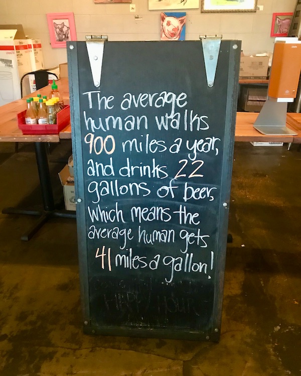 A blackboard with a funny saying near Mississippi Civil Rights Museum