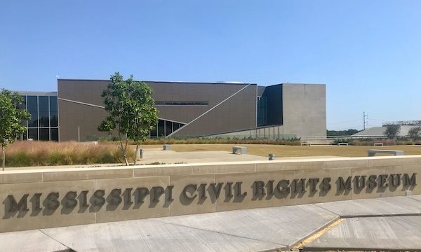 A modern tan building houses the Mississippi Civil Rights Museum