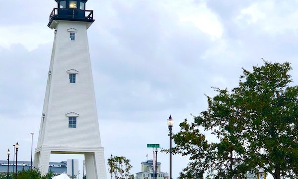 A white lighthouse along our drive from NOLA to Biloxi