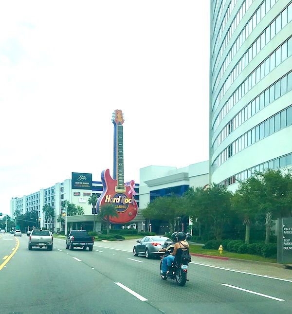 A large hotel with a huge guitar outside along our drive from NOLA to Biloxi