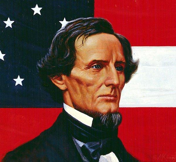 A wonderful portrait of President Jefferson Davis on display outside his home and Presidential Library along our route from NOLA to Biloxi