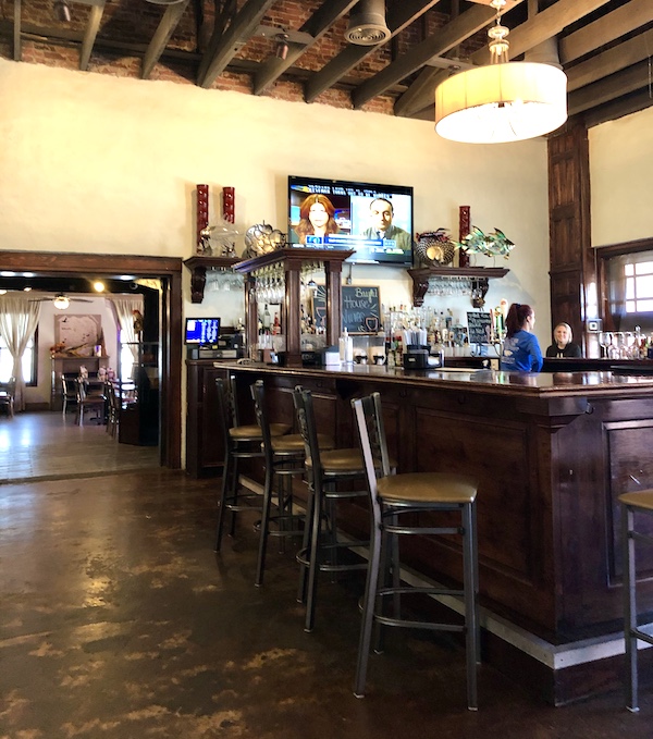 A dark wood restaurant bar in Southwestern Louisiana