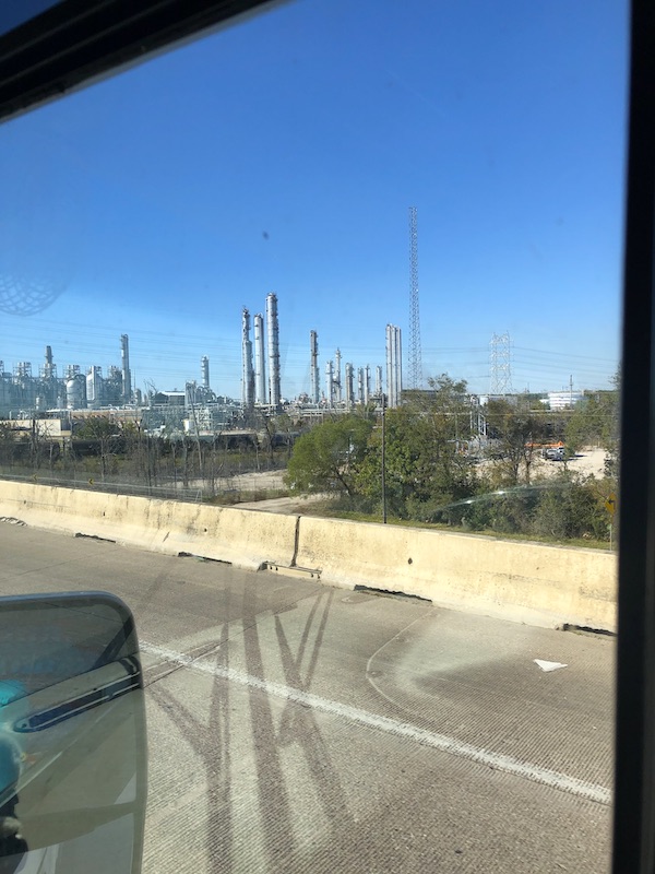 Interesting landscape seen from an RV window in Texas at Last!
