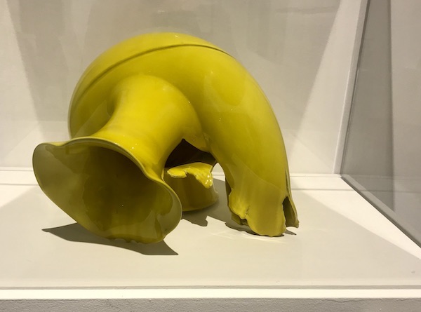 Deep yellow curvy vase at The Houston Center for Contemporary Craft