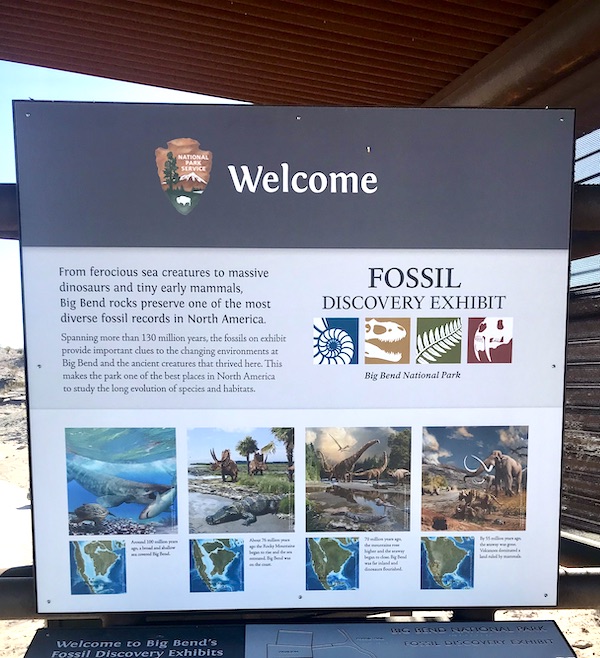 A welcome sign to the discovery exhibit at Big Bend National Park Texas