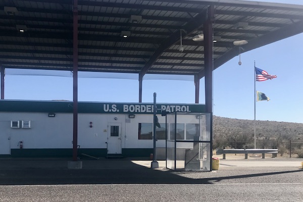 A US Border Patrol Stop on our way to Bend National Park Texas