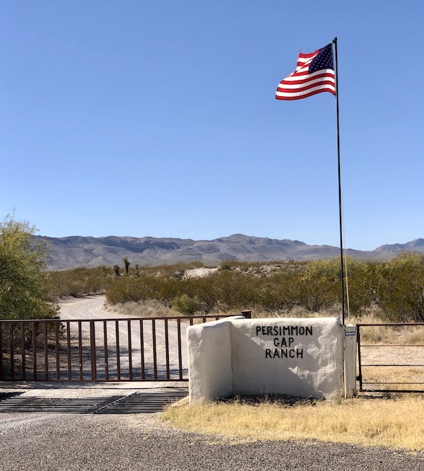 An entry gate to a ranch just outside of Big Bend National Park Texas