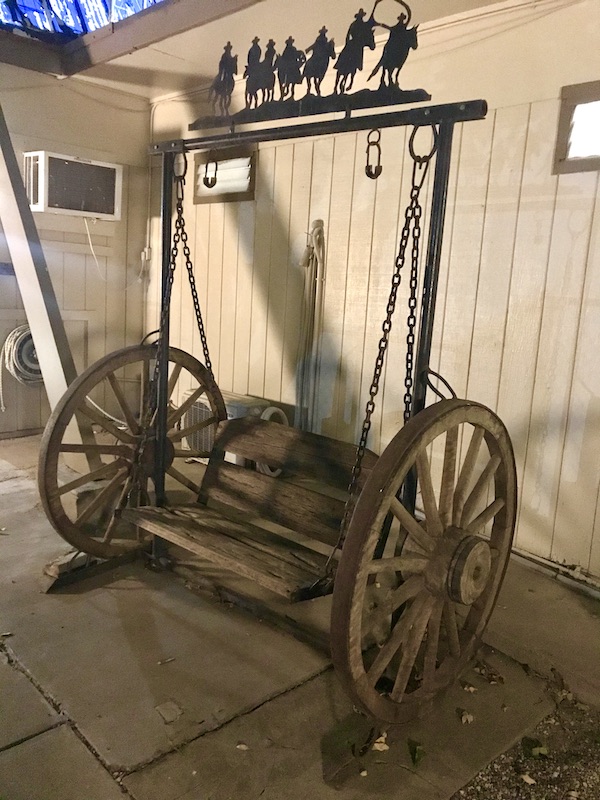 A piece of old farm equipment at our RV Park in Fort Stockton Texas