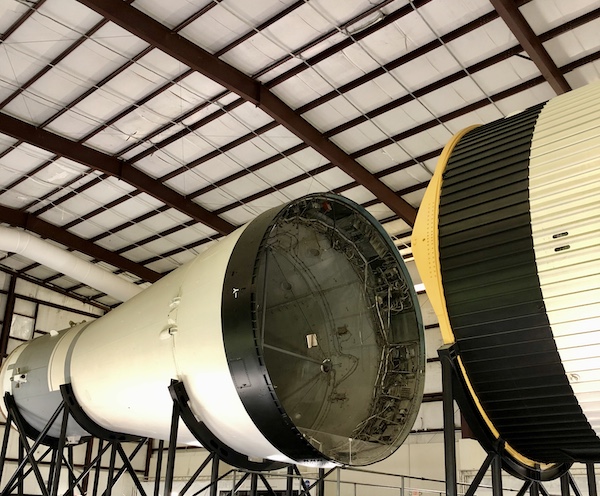 Two spaceship modules at NASA Space Center Houston