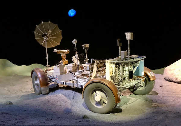 A 4-wheel vehicle for exploring the moon at NASA Space Center Houston
