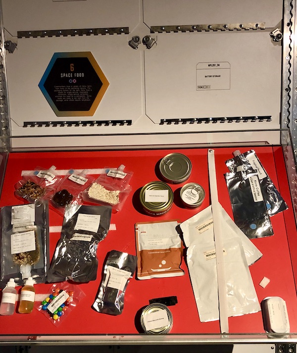 Packets of dried food for astronauts at NASA Space Center Houston
