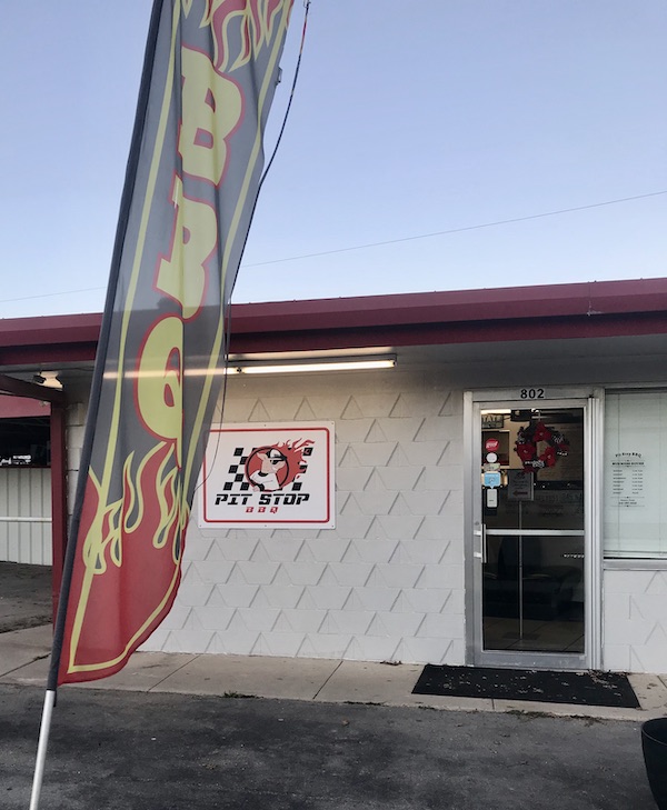 The entrance to a white building in Sonora Texas