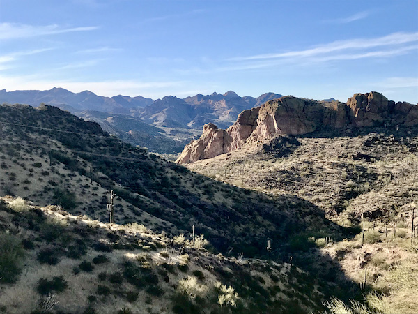 Several mountains converge along the Apache Trail Arizona
