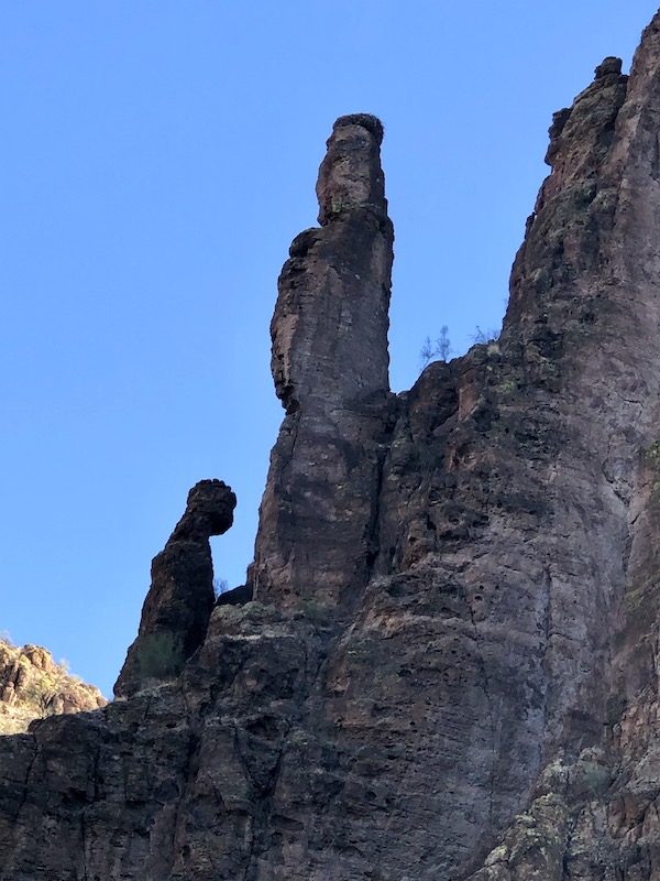 A rock formation looks like a person playing the piano along the Apache Trail Arizona