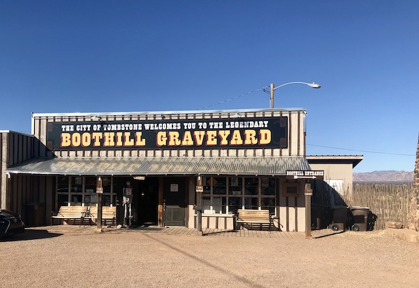 A large building houses memorabilia from the old west near Bisbee Tombstone and Boot Hill in Arizona