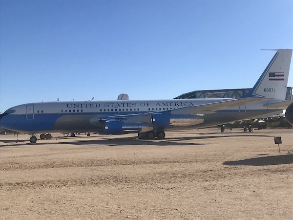 An old military plane that once was used by General Eisenhower is on display at the Pima Air and Space Museum