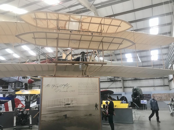A biplane built by the Wright Brothers at the Pima Air and Space Museum