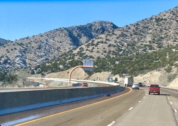 Sand dunes as big as mountains on our way to Rincon Country East RV Resort Tucson AZ