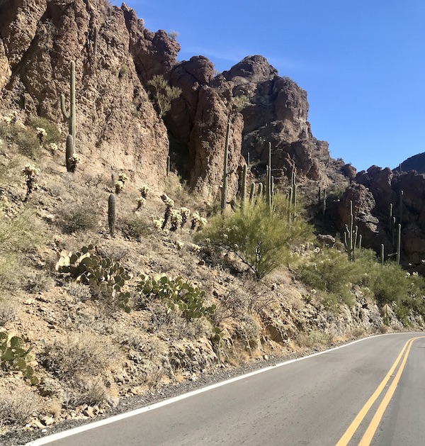 Mountains line the highway along the route to the Sonoran Desert Museum