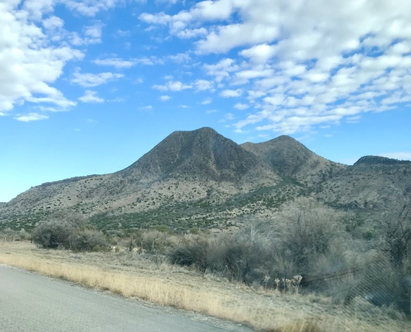 Mountains along side the highway on our way home from The Waterstop Marfa Texas