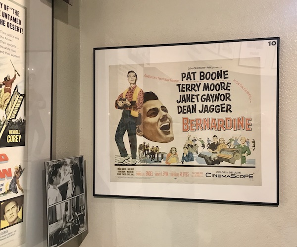A movie poster showing Pat Boone in Bernadine at the Arizona Museum of Natural History