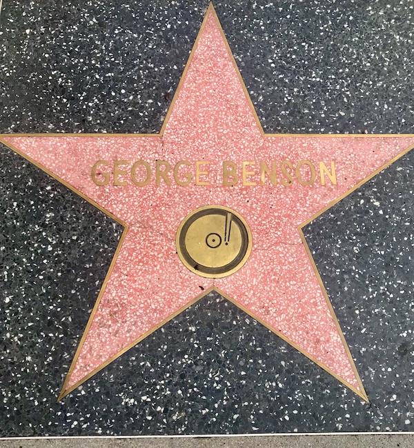 Black marble with a pink star of George Benson seen during A Day in LaLa Land