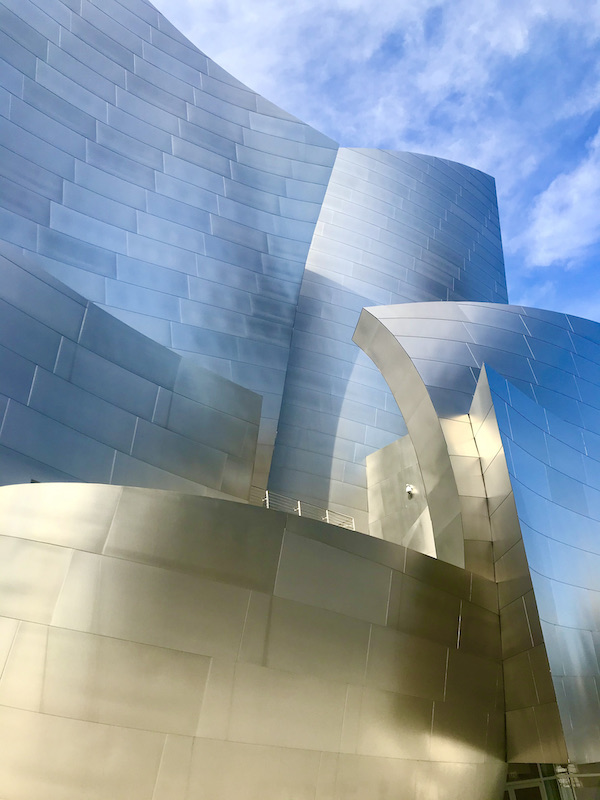 A building that looks like metal ribbons seen during A Day in LaLa Land