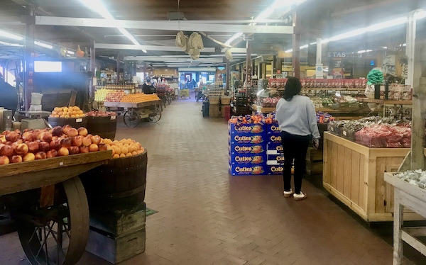 The inside of a farm market at Casa de Fruta Hollister California