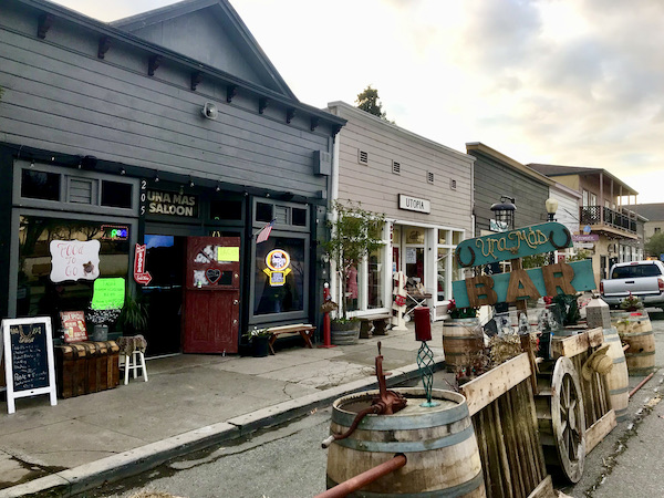 An row of old stores line the street found while Exploring Hollister California and Beyond