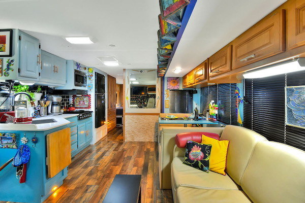 The interior of an RV that is our home even in Opulent Beverly Hills California