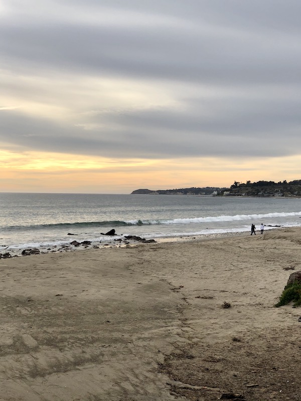 Beach, ocean and cloudy sky at the Southern California Coast