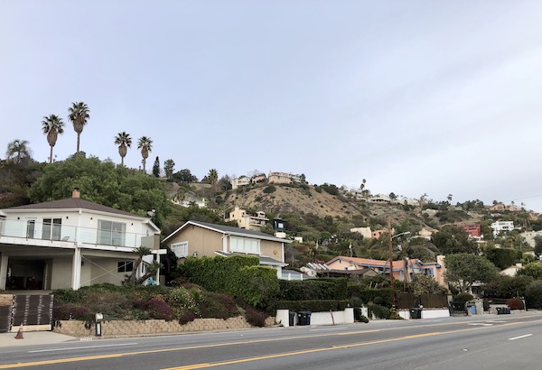 Hillside homes in Malibu along the Southern California Coast