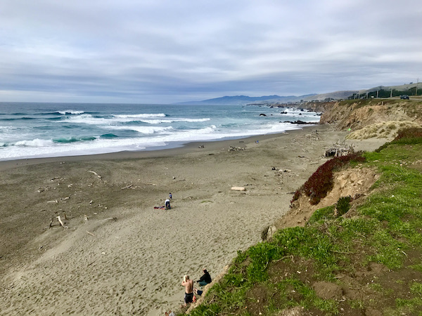 Coastal beach, ocean and mountains at Sonoma Coast State Beach