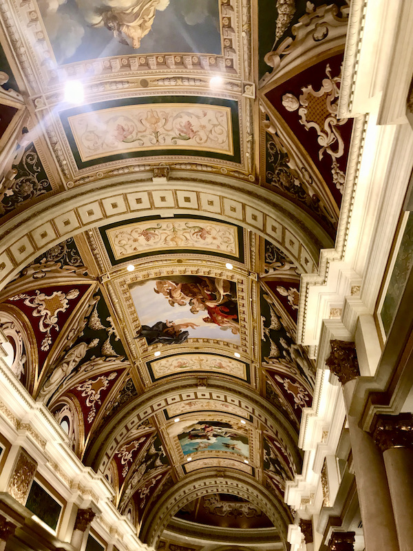 An arched ceiling painted as Italian works of centuries ago is another of the 15 Best Free Attractions Las Vegas NV