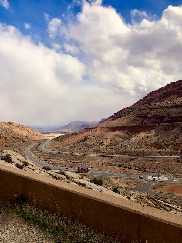 Roads going through mountains at Arches National Park Moab Utah
