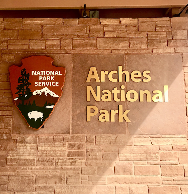 A sign letting you know you are at Arches National Park Moab Utah