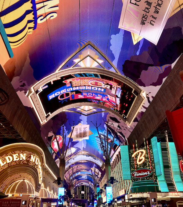 Domed video screen and entrance to 2 casinos at the Fremont Street Experience Las Vegas NV