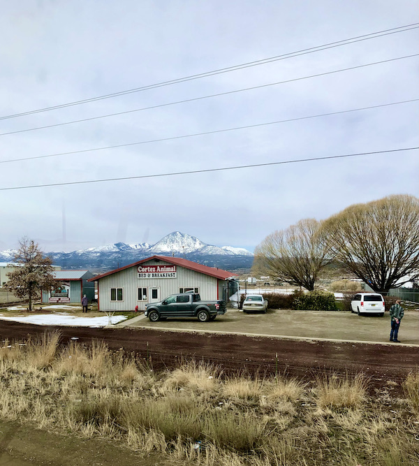 Buildings and snow capped mountains were part of the Highlights of Amarillo Texas