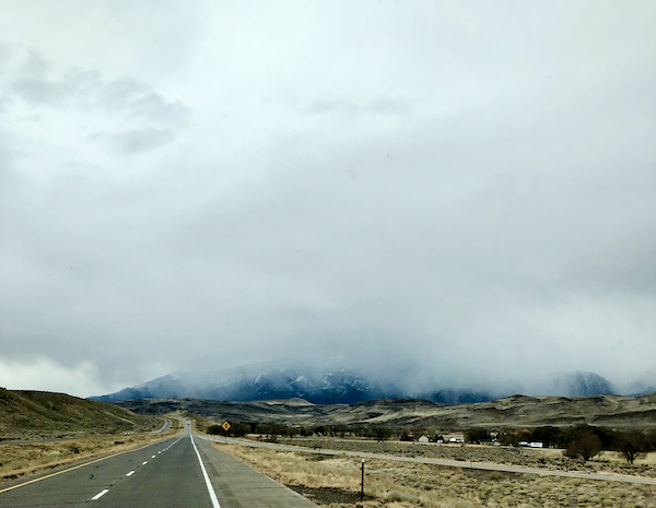 Dense fog visible about the ground on our Scenic Drive to Moab Utah