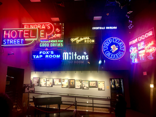 Neon signs of jazz venues at the American Jazz Museum Kansas City MO