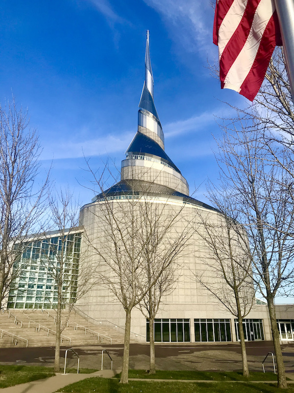 A large church building with a black and silver spire is one of the Attractions in Independence Missouri