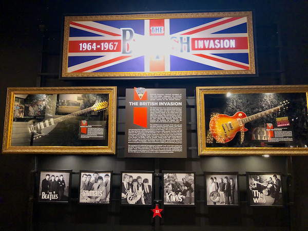 A wall paying tribute to the musicians of the British Invasion at the Musicians Hall of Fame Nashville