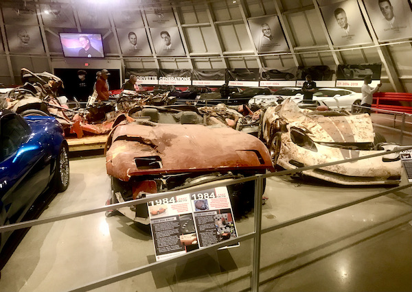 A few destroyed cars at the National Corvette Museum